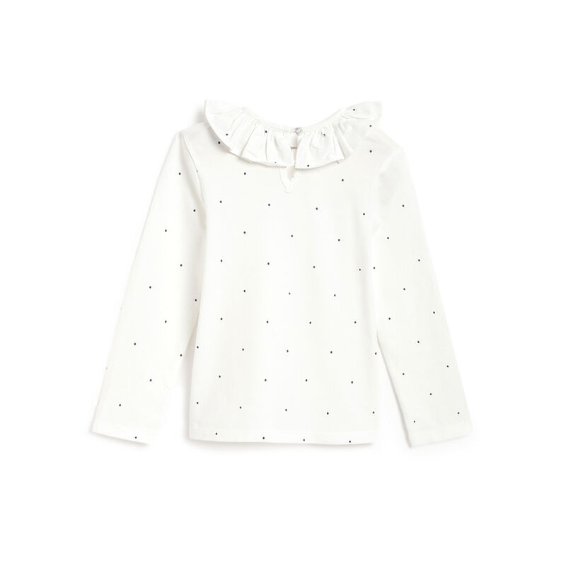 Girls White and Blue Printed Long Sleeve T-Shirt image number 1